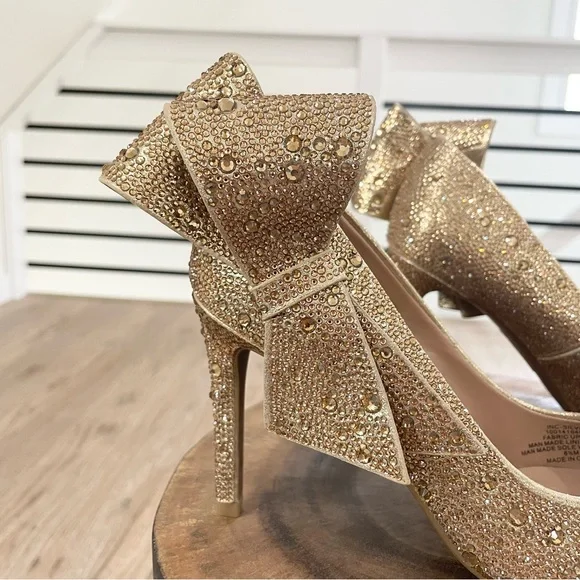NWT 6.5 7.5 bow INC International concepts sparkly heels - Picture 3 of 13